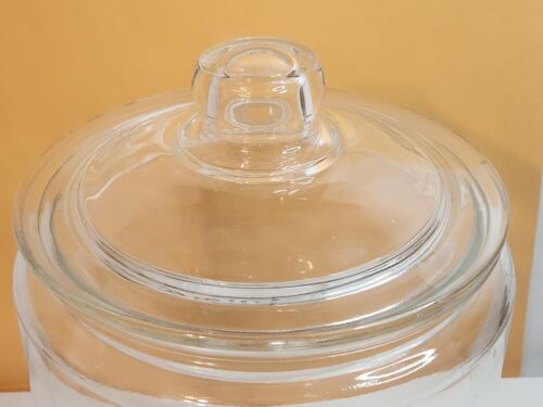 Vintage Swinson Food Products Glass Counter Jar Charlotte NC 8" Tall 10" w/Lid
