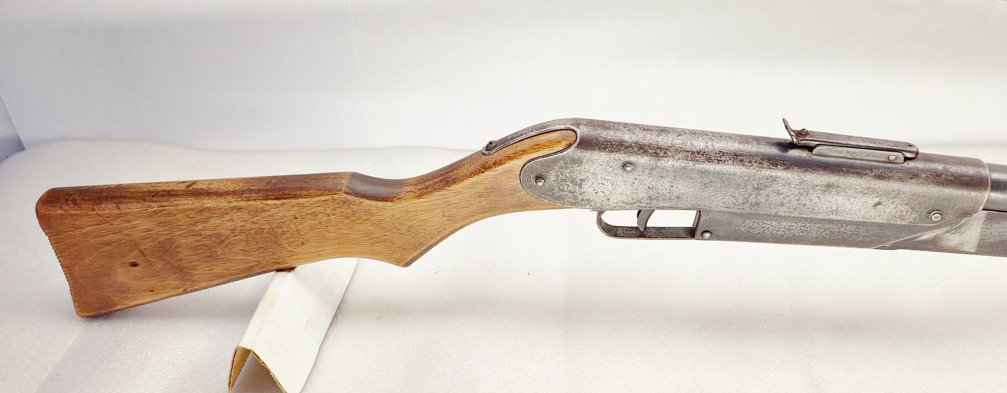 Daisy 25 Vintage 177 BB Gun Wood Stock & Pump Etched Receiver Tested Working