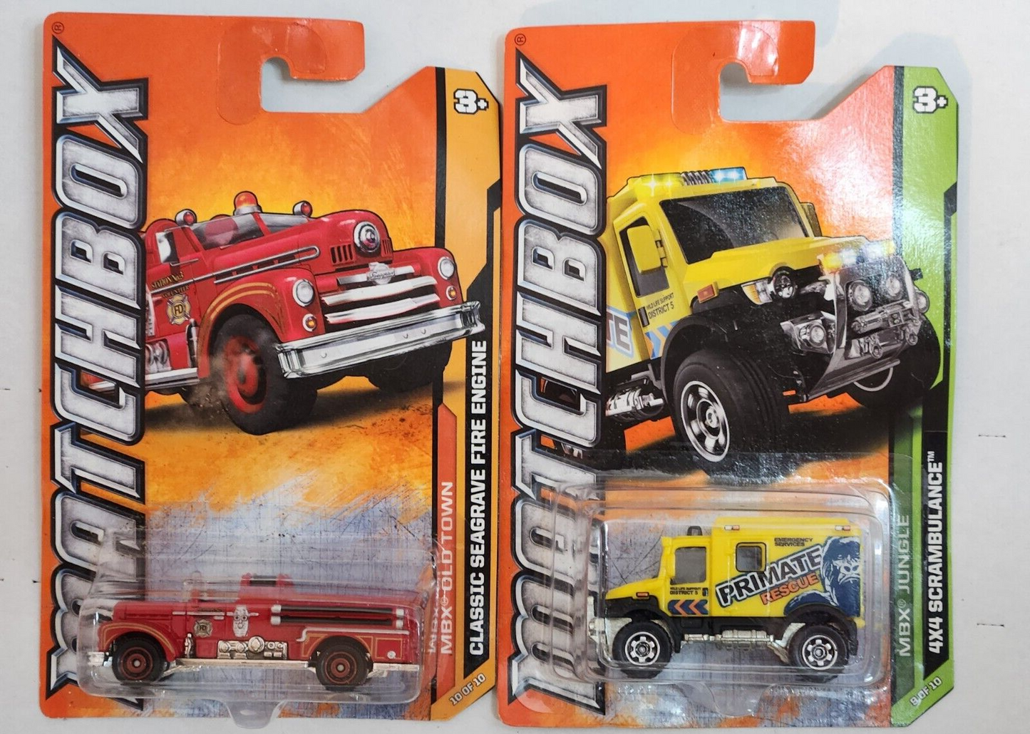 Matchbox 1/64 Diecast MBX Old Town Seagrave Fire Engine Scrambulance Lot of 2