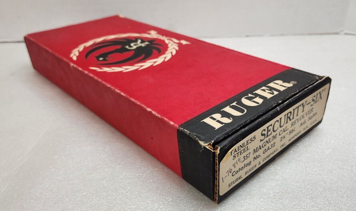 Ruger Security Six Box w/Shipping Sleeve 357 Mag 2.75" Brl SS GA32 Factory Red