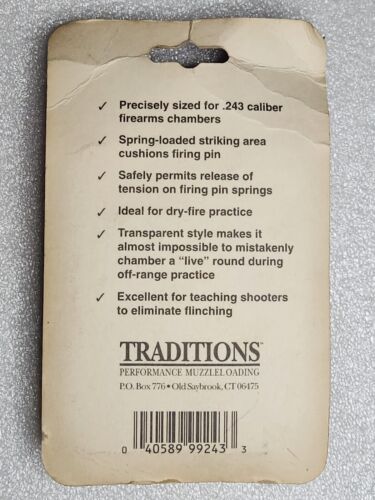 Traditions Snap Caps .243 Cal Pack of 2 Red NOS * asc243 lyman a-zoom pachmayr