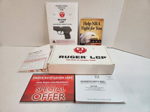 Ruger LCP Cardboard Box .380 ACP Pistol Owner's Manual Paperwork Factory OEM