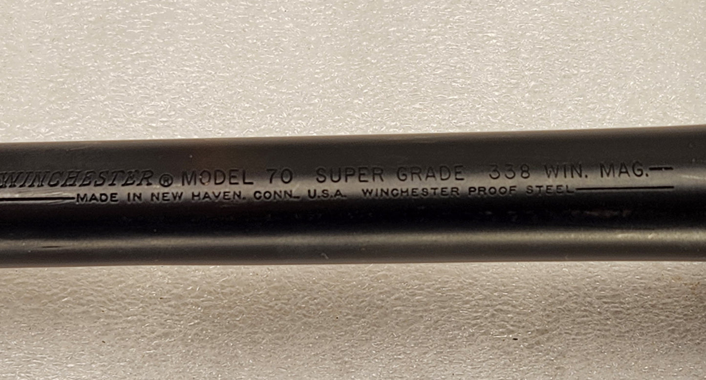 Winchester Model 70 24" Barrel .338 Win Mag Super Grade Hooded Sight