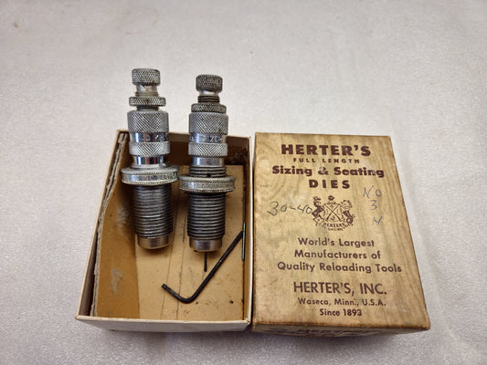 Herters 30-40 Krag Reloading Dies Vintage Set of 2 w/Box *NICE *