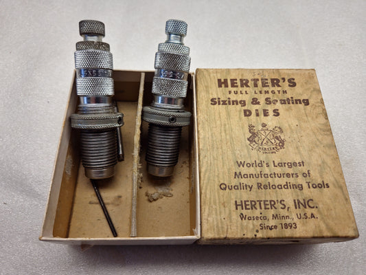 Herters 6.5x55 Swedish Mauser Reloading Dies Vintage Set of 2 w/Box 6.5 *NICE*