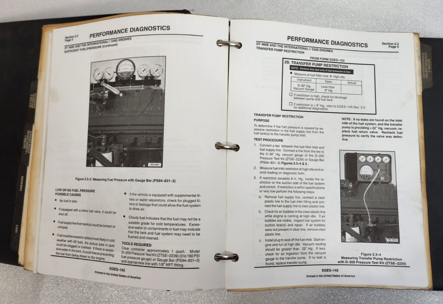 International Truck Diesel Engine Diagnostics Manual EGES-145 DT 466E 530E 1995