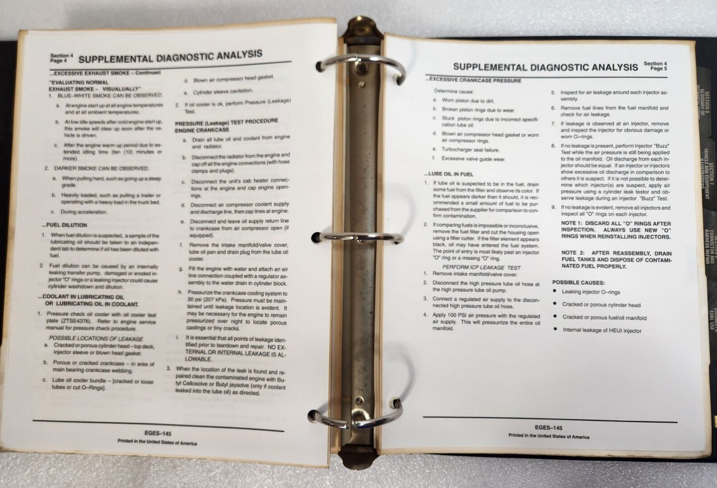 International Truck Diesel Engine Diagnostics Manual EGES-145 DT 466E 530E 1995