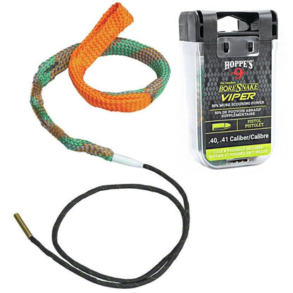 Hoppe's 24003VD .40/.41 BoreSnake Viper Den Pistol Bore Cleaner w/Handle & Case