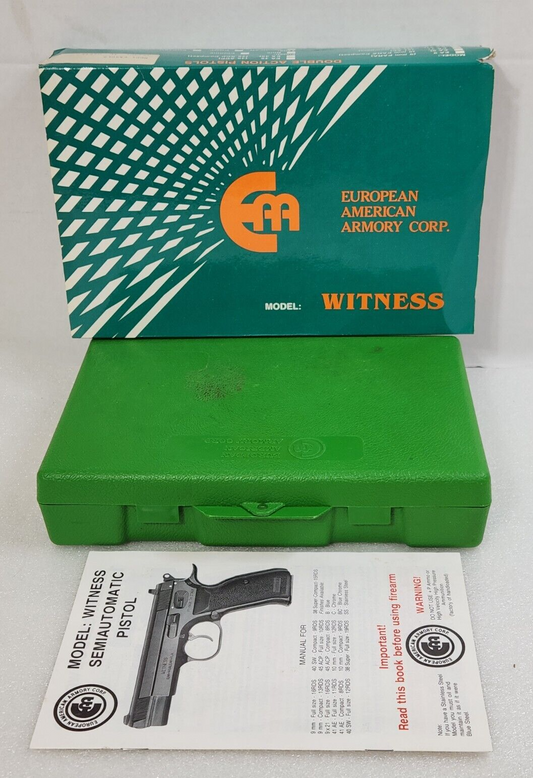 EAA Witness 9mm Automatic Pistol Box Gun Manual Original Series