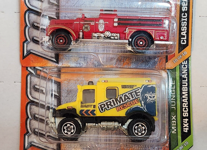 Matchbox 1/64 Diecast MBX Old Town Seagrave Fire Engine Scrambulance Lot of 2