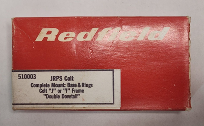 Redfield 510003 Complete Mount Base Rings for Colt J I Frame JRPS 1” Scope NOS